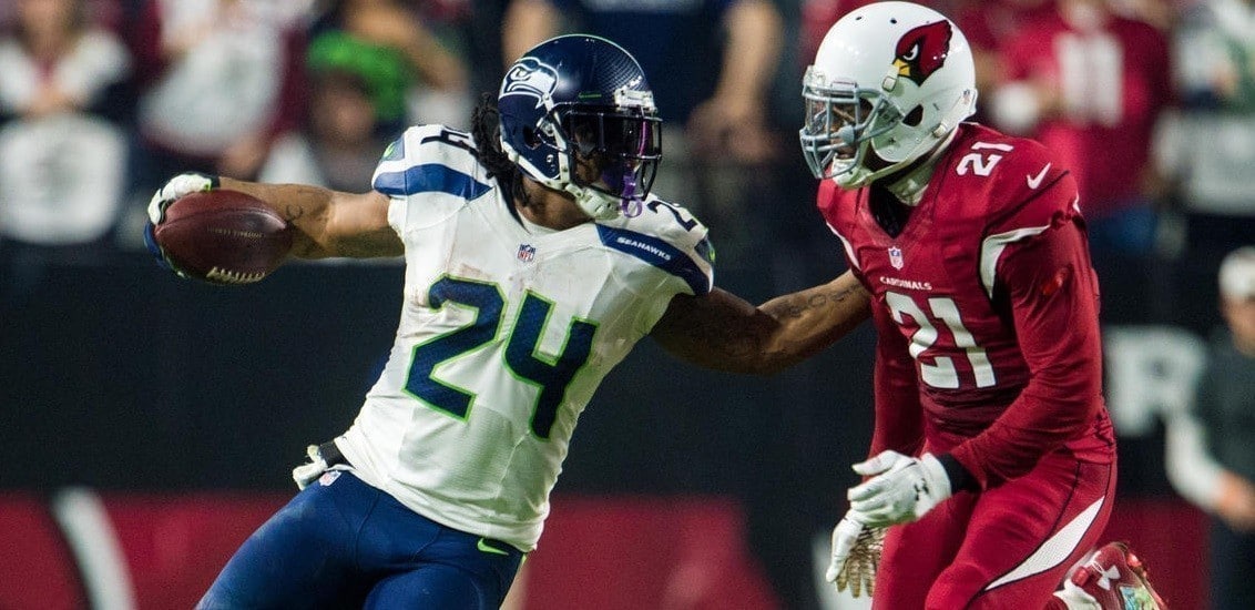 Marshawn Lynch recebe marca registrada pela ic&ocirc;nica frase &ldquo;I&rsquo;m just here so I won&rsquo;t get fined&rdquo;