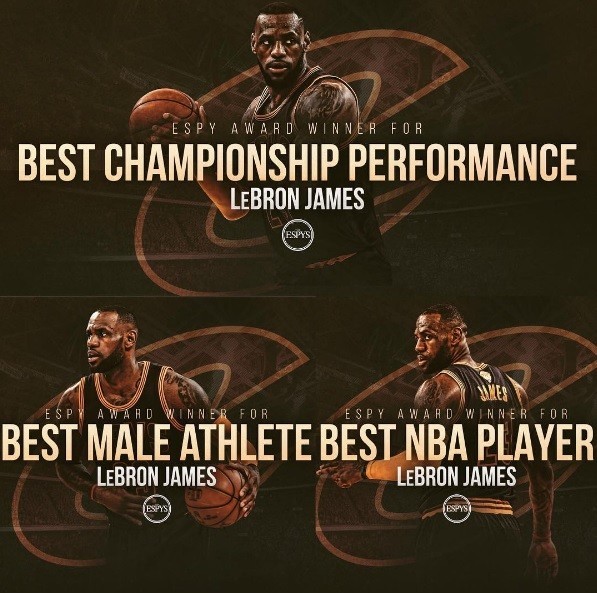 LeBron James ganha tr&ecirc;s pr&ecirc;mios no ESPY Award; confira os vencedores!