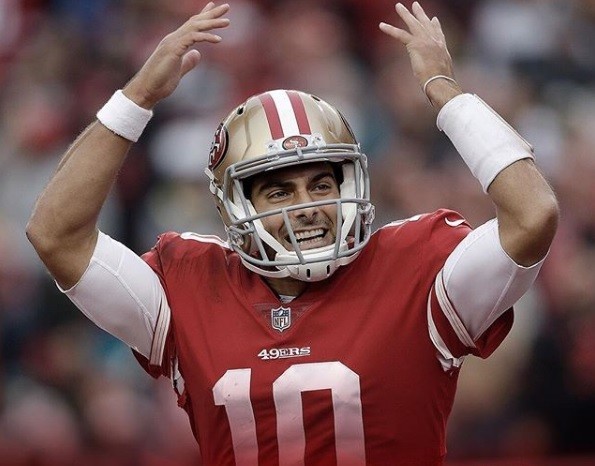 Jimmy Garoppolo acerta contrato hist&oacute;rico de cinco anos com o San Francisco 49ers