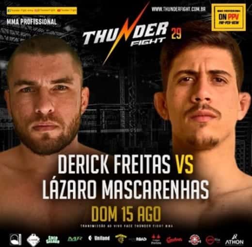 Thunder Fight 29 &ndash; Derick Freitas x L&aacute;zaro Mascarenhas &ndash; 15/08