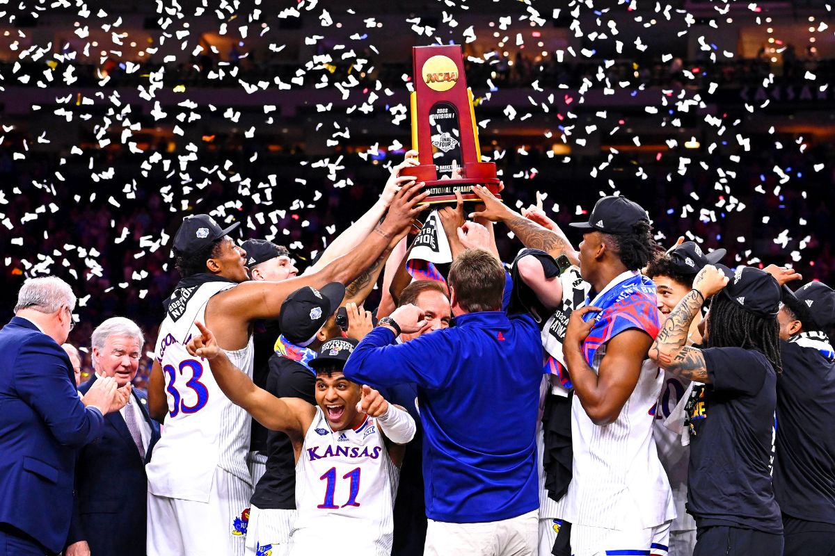 Kansas Jayhawks, campe&otilde;es do March Madness em 2022. Foto: Icon sport