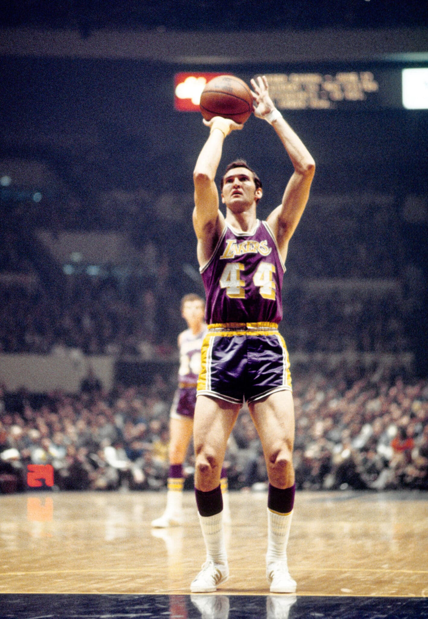 Jerry West jogando pelo Los Angeles Lakers em 1970. Foto: Manny Rubio / Icon sport