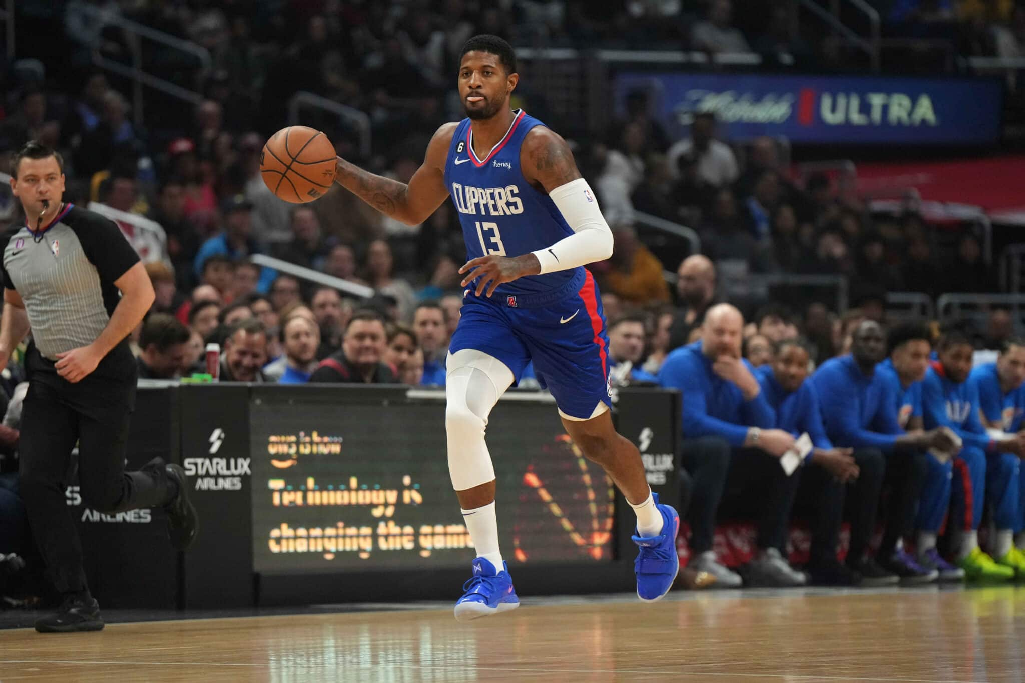 Paul George, do Los Angeles Clippers. Foto: Kirby Lee / SUSA / Icon sport