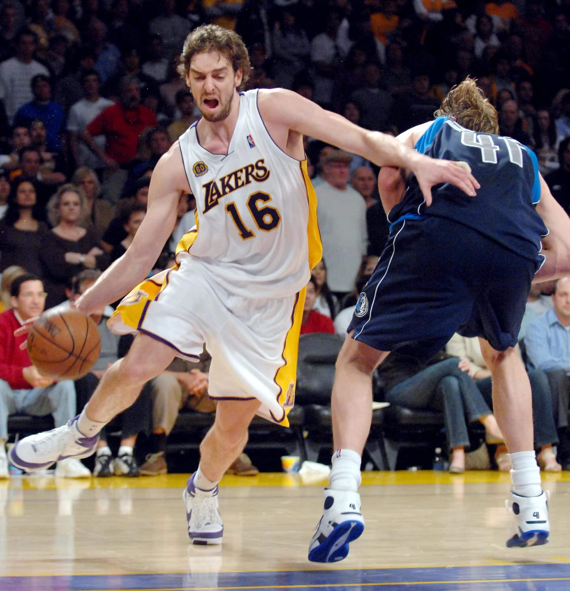 Pau Gasol jogando pelo Los Angeles Lakers em 2008. Foto: SUSA / Icon Sport
