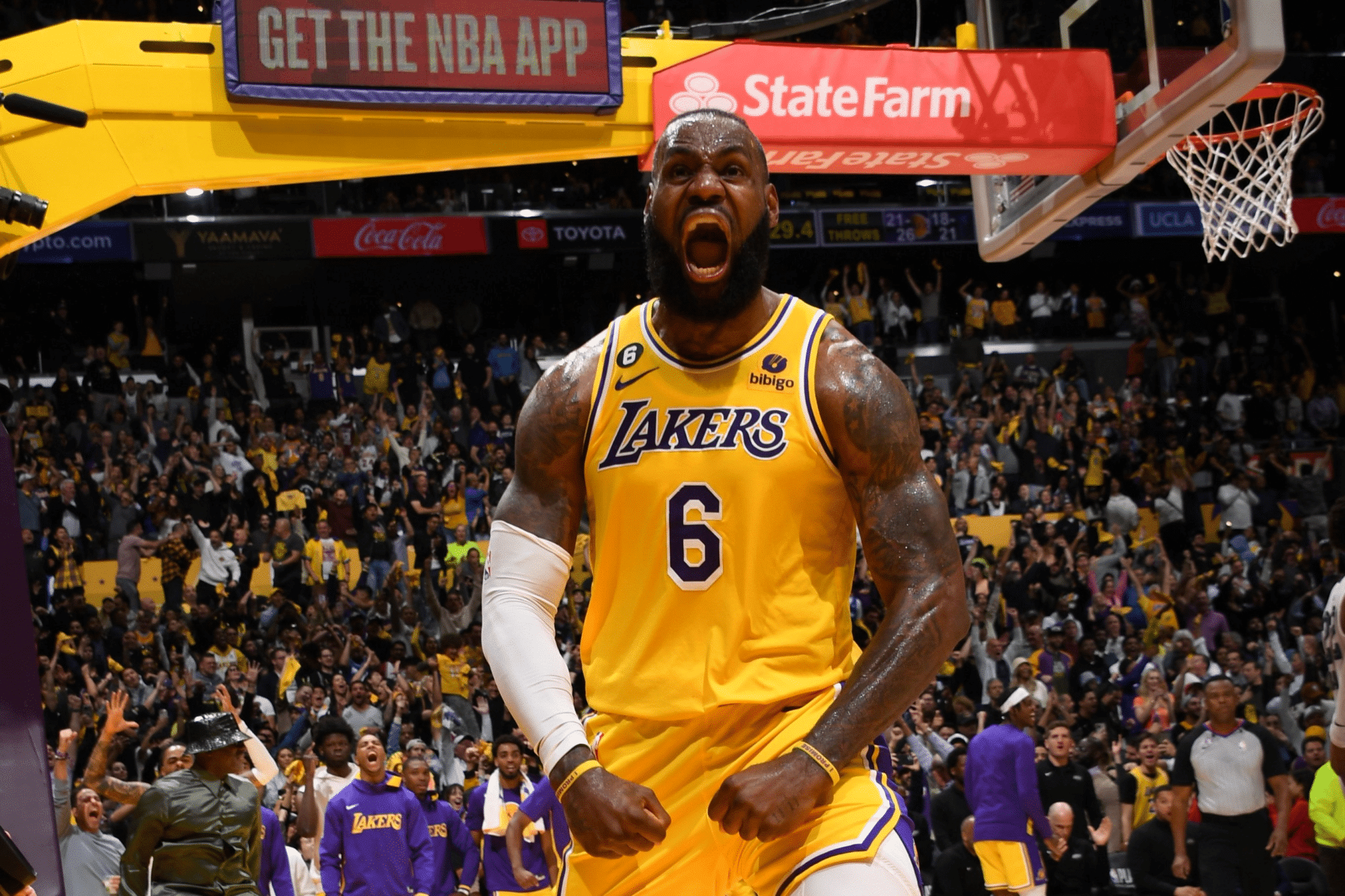 LeBron James, NBA Playoffs Lakers x Grizzlies. Foto: Reprodu&ccedil;&atilde;o/Twitter/@NBABrasil