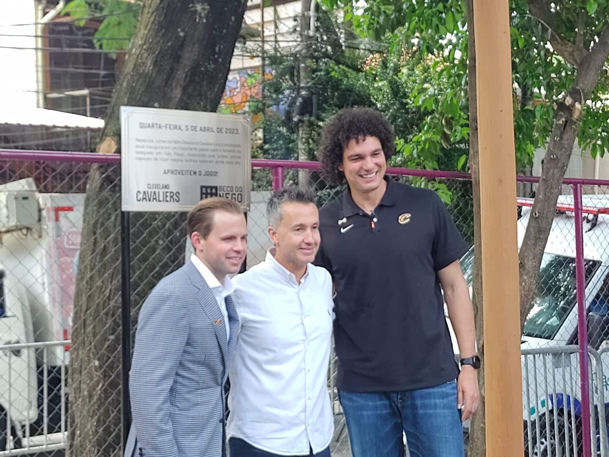 Nic Barlage, Rodrigo Vicentini, Anderson Varej&ccedil;&ccedil;ao, Cavaliers NBA Brasil. Foto: Pedro Rubens Santos/Quinto Quarto