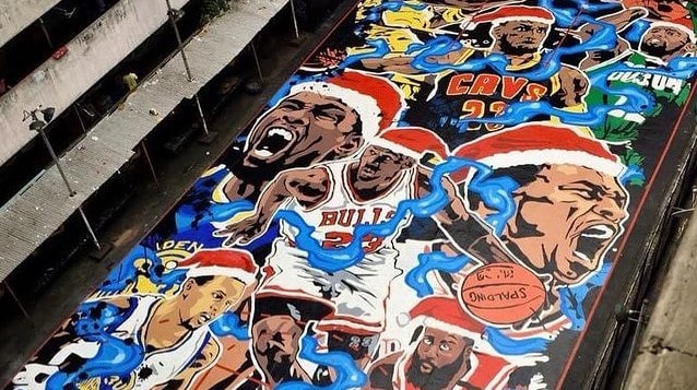 NBA Quadra Basquete All-StarFilipinas Foto: Reprodução/Instagram/@paintedworld_manila