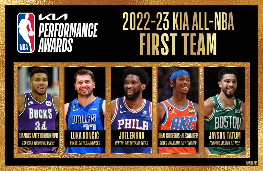 All-NBA First Team. Foto: Reprodu&ccedil;&atilde;o/Twitter/@NBA