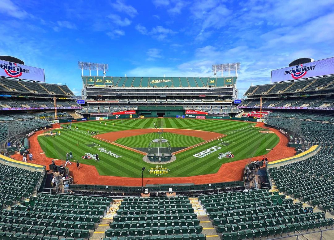 Oakland Coliseum, MLB. Foto: Reprodu&ccedil;&atilde;o/Instagram/@ringcentralcoli