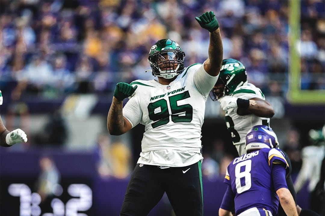 Quinnen Williams, New York Jets, NFL. Foto: Reprodu&ccedil;&atilde;o/Twitter/@nyjets