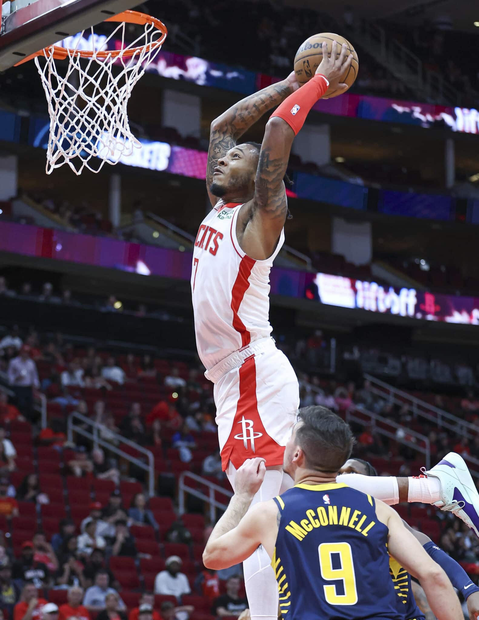 Cam Whitmore, do Houston Rockets, na pr&eacute;-temporada da NBA. Foto: Icon sport