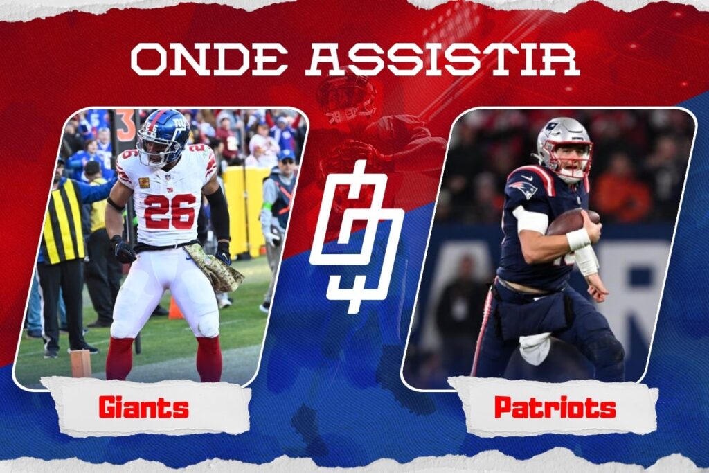 New York Giants x New England Patriots &ndash; Onde assistir e hor&aacute;rio &ndash; Semana 12 NFL &ndash; 26/11/2023