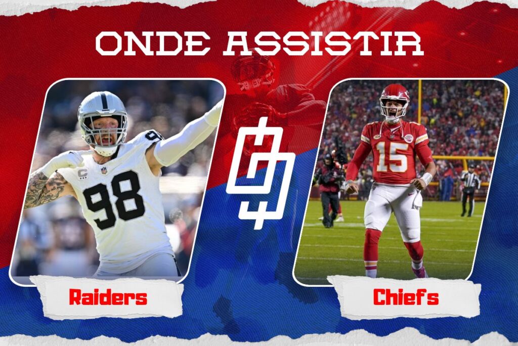 Las Vegas Raiders x Kansas City Chiefs &ndash; Onde assistir e hor&aacute;rio &ndash; Semana 12 NFL &ndash; 26/11/2023