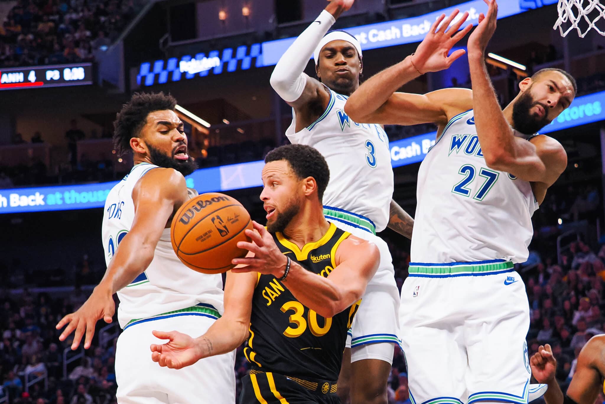 Minnesota Timberwolves derrotam o Golden State Warriors na NBA. Foto: Icon sport