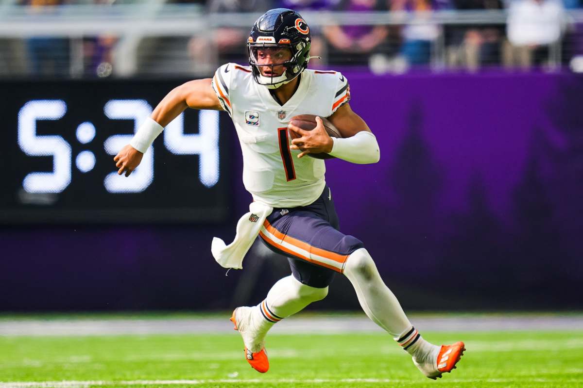Justin Fields, do Chicago Bears. Foto: Icon Sport
