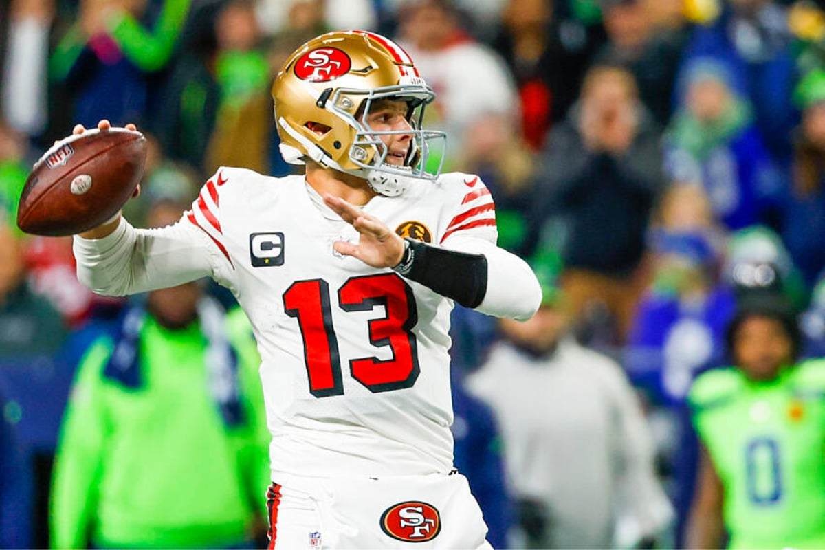 Brock Purdy em a&ccedil;&atilde;o pelos 49ers na NFL