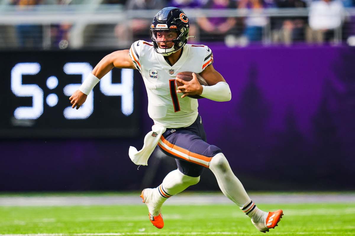 Justin Fields, do Chicago Bears. Foto: Icon Sport