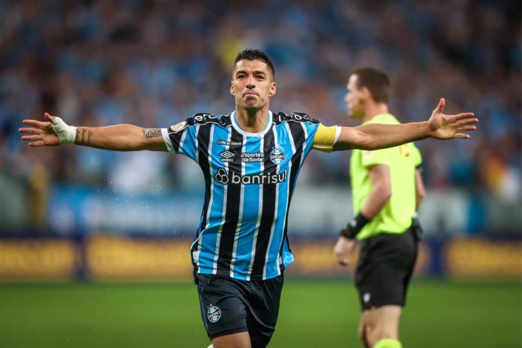 Alvo do Inter Miami, Luis Su&aacute;rez marca em despedida no Gr&ecirc;mio