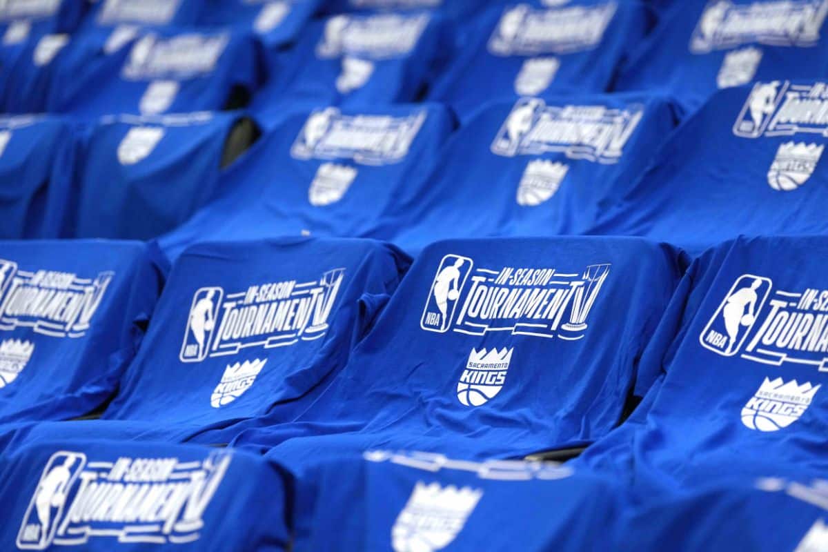 Arquibancada do Golden 1 Center pronta para receber as quartas de final da Copa NBA. Foto: Icon sport