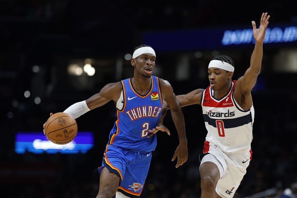 NBA: No &lsquo;autom&aacute;tico&rsquo;, Thunder vence Wizards com Shai cestinha