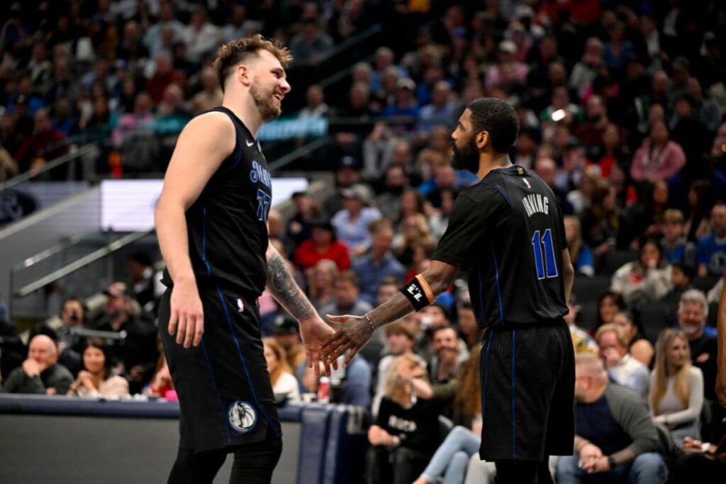 NBA: Kyrie e Doncic comandam vit&oacute;ria dos Mavericks em casa