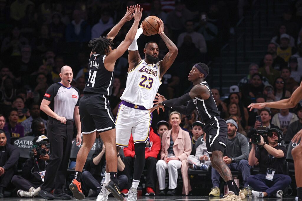 NBA: Inspirado, LeBron anota 40 e comanda dom&iacute;nio dos Lakers contra os Nets