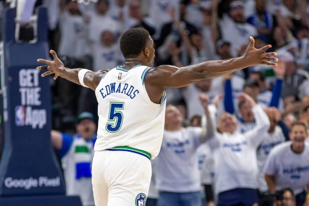 NBA Playoffs 2024: Anthony Edwards comanda massacre do Timberwolves sobre os Suns no Jogo 1