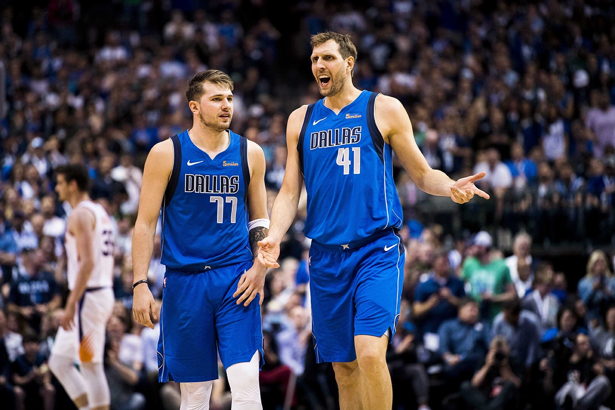 Luka Doncic e Dirk Nowitzki
