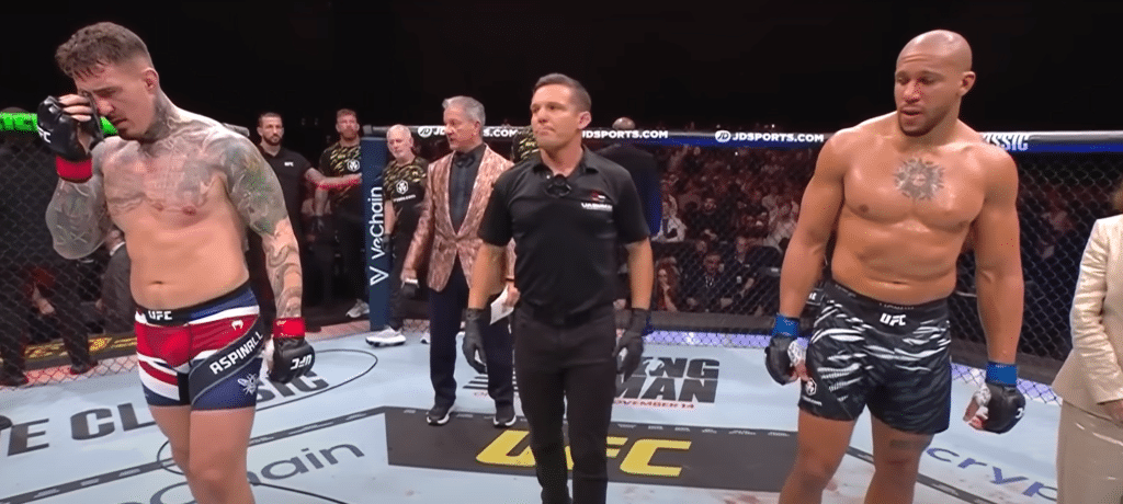 Aspinall x Gane acaba em caos no UFC 321: dedada acidental, teoria de “fuga” e revanche confirmada